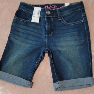 Girls Jean Shorts Adjustable Waist Denim Casual Size 6x/7